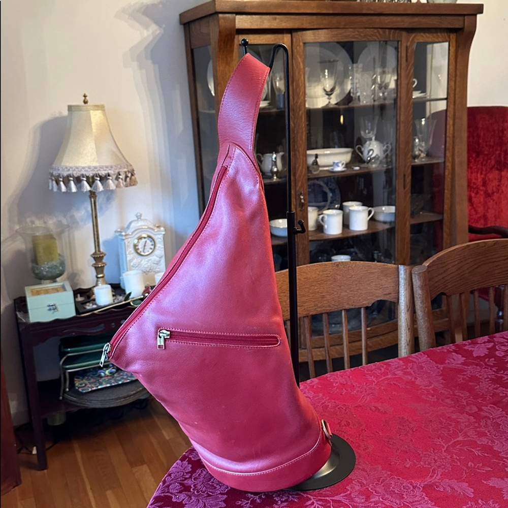 Loewe Red Leather Large Backpack - image 2